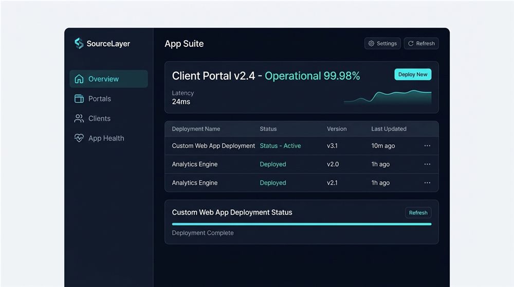 Business website and web application dashboard